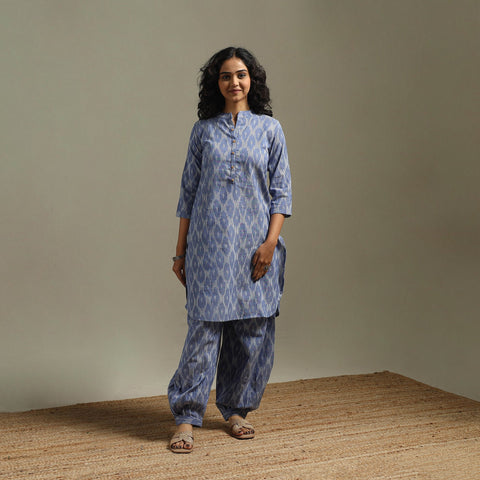 Pochampally ikat cotton night suit set 09 - handcrafted