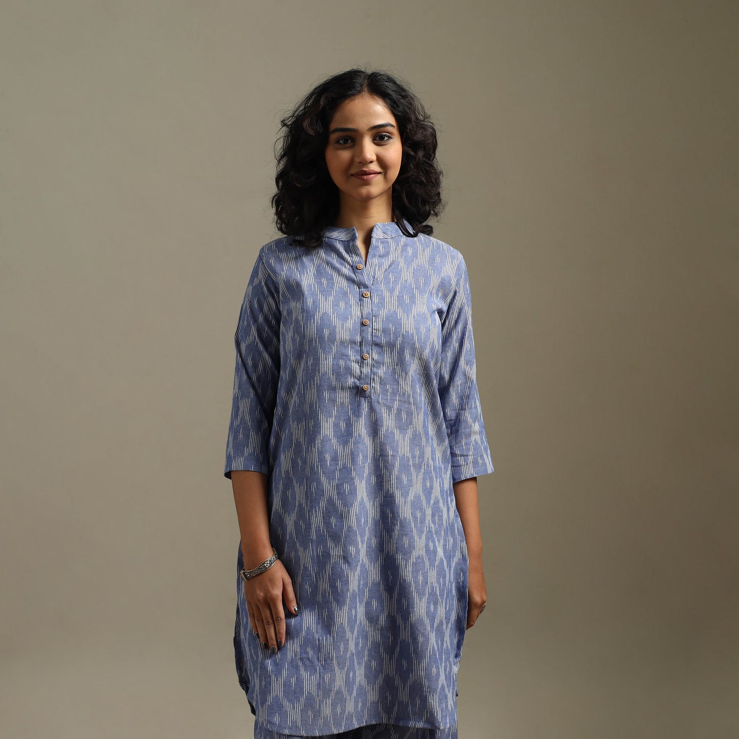 Pochampally ikat cotton night suit set 09 - handcrafted
