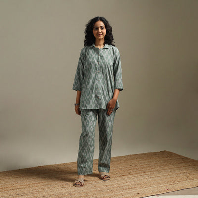 Pochampally ikat cotton night suit set 10 - handcrafted