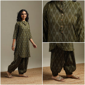 Pochampally ikat cotton night suit set 13 - handcrafted