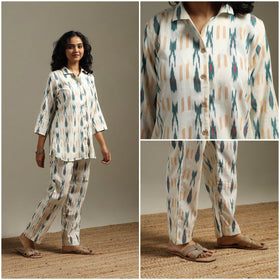 Pochampally ikat cotton night suit set 15 - handcrafted
