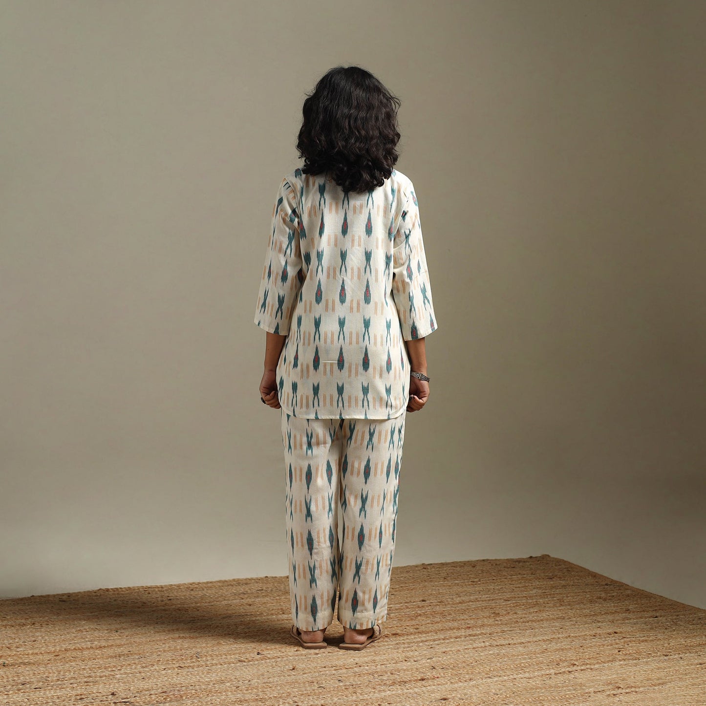 Pochampally ikat cotton night suit set 15 - handcrafted