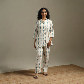 Pochampally ikat cotton night suit set 15 - handcrafted