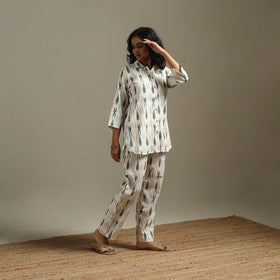 Pochampally ikat cotton night suit set 15 - handcrafted