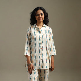 Pochampally ikat cotton night suit set 15 - handcrafted