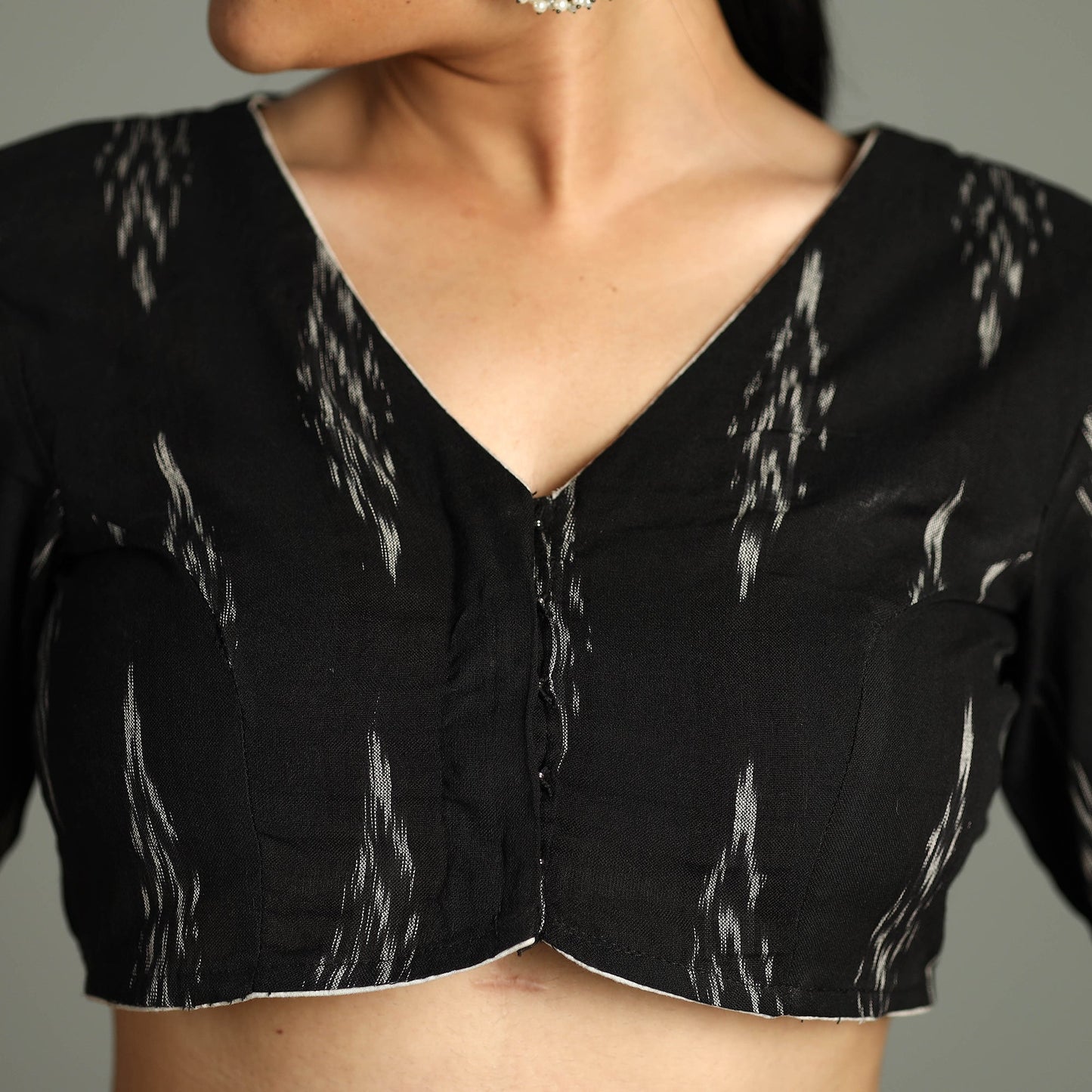 Pochampally ikat cotton stitched blouse - handcrafted