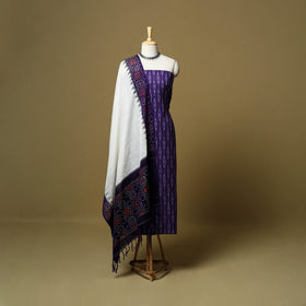 Pochampally ikat handloom cotton 3pc unstitched dress