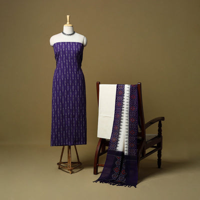 Pochampally ikat handloom cotton 3pc unstitched dress