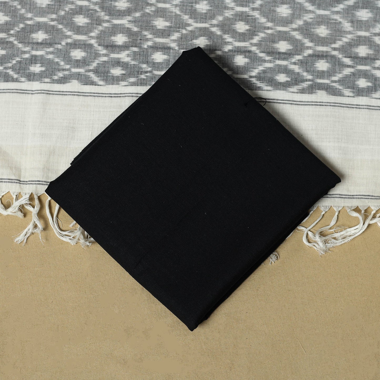 Pochampally ikat handloom cotton 3pc unstitched dress