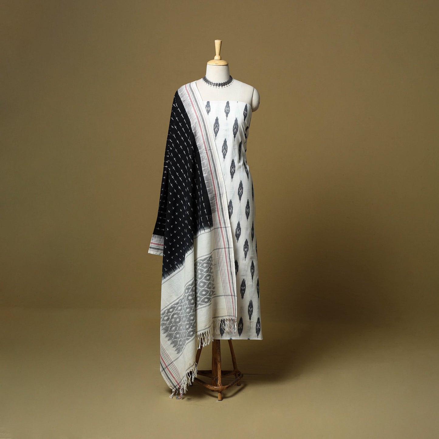 Pochampally ikat handloom cotton 3pc unstitched dress