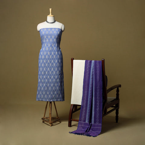 Pochampally ikat handloom cotton 3pc unstitched dress