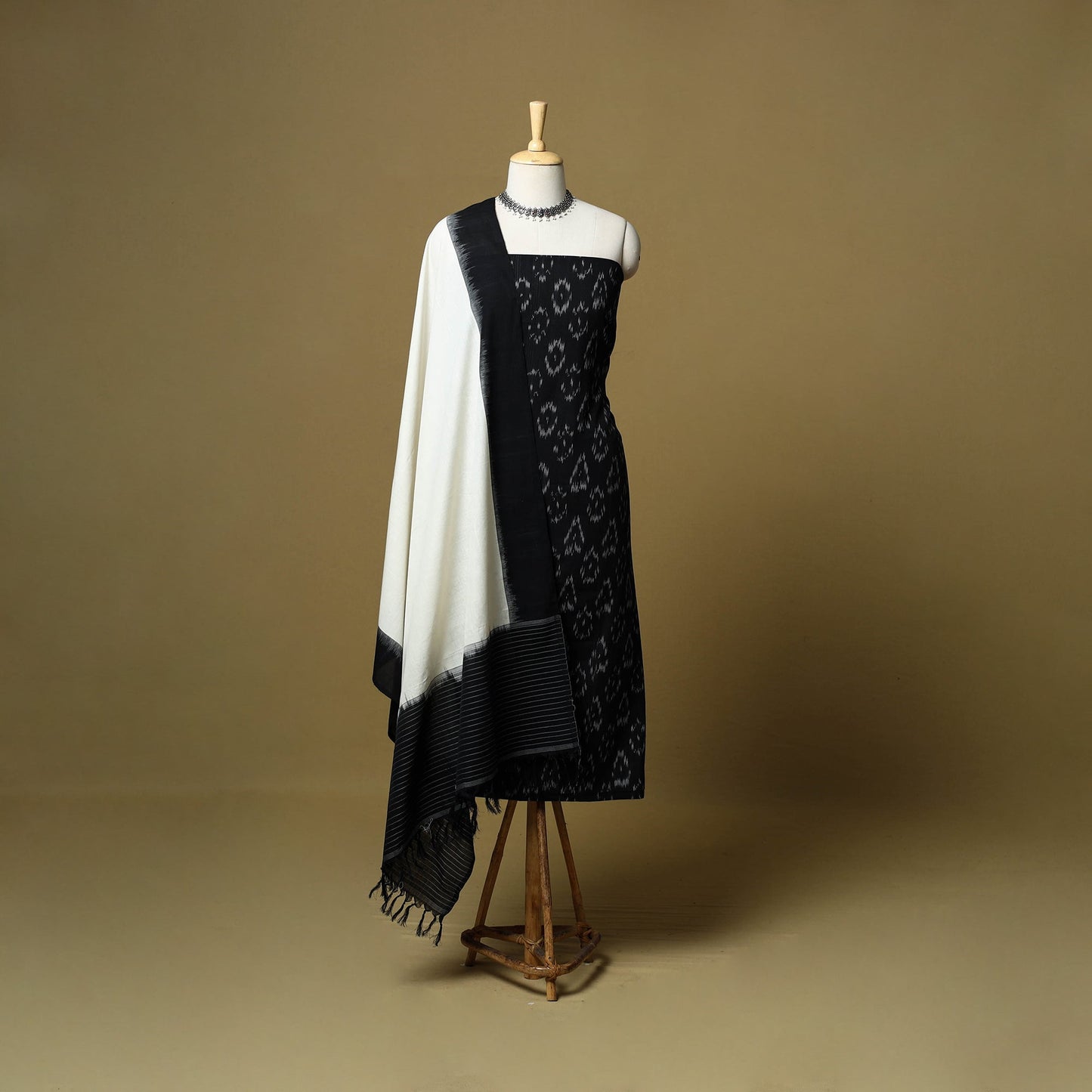 Pochampally ikat handloom cotton 3pc unstitched dress