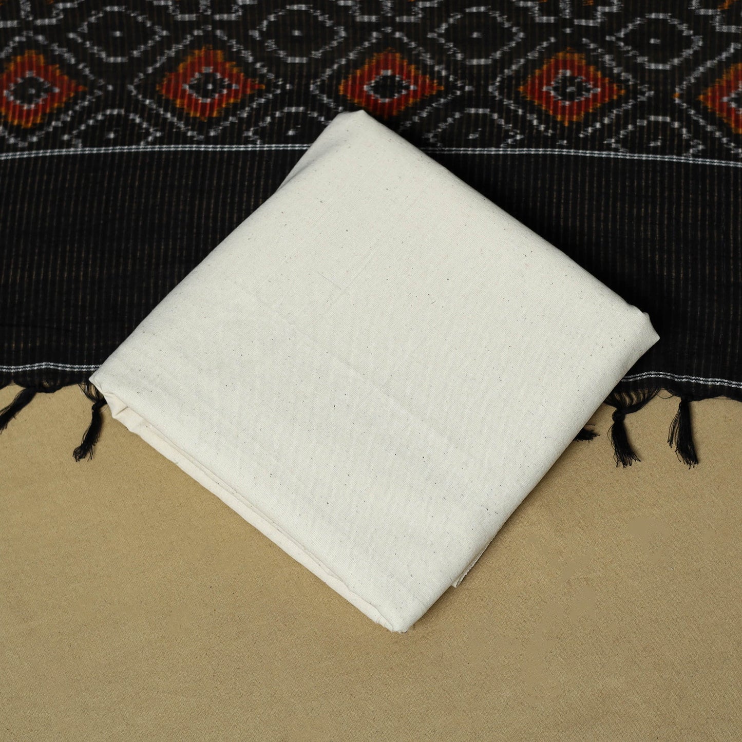 Pochampally ikat handloom cotton 3pc unstitched dress