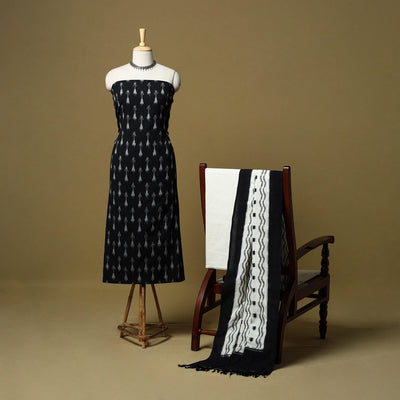 Pochampally ikat handloom cotton 3pc unstitched dress