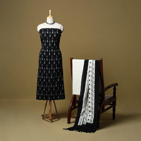 Pochampally ikat handloom cotton 3pc unstitched dress