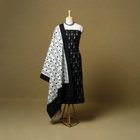 Pochampally ikat handloom cotton 3pc unstitched dress