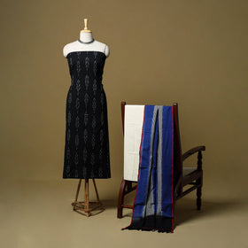 Pochampally ikat handloom cotton 3pc unstitched dress