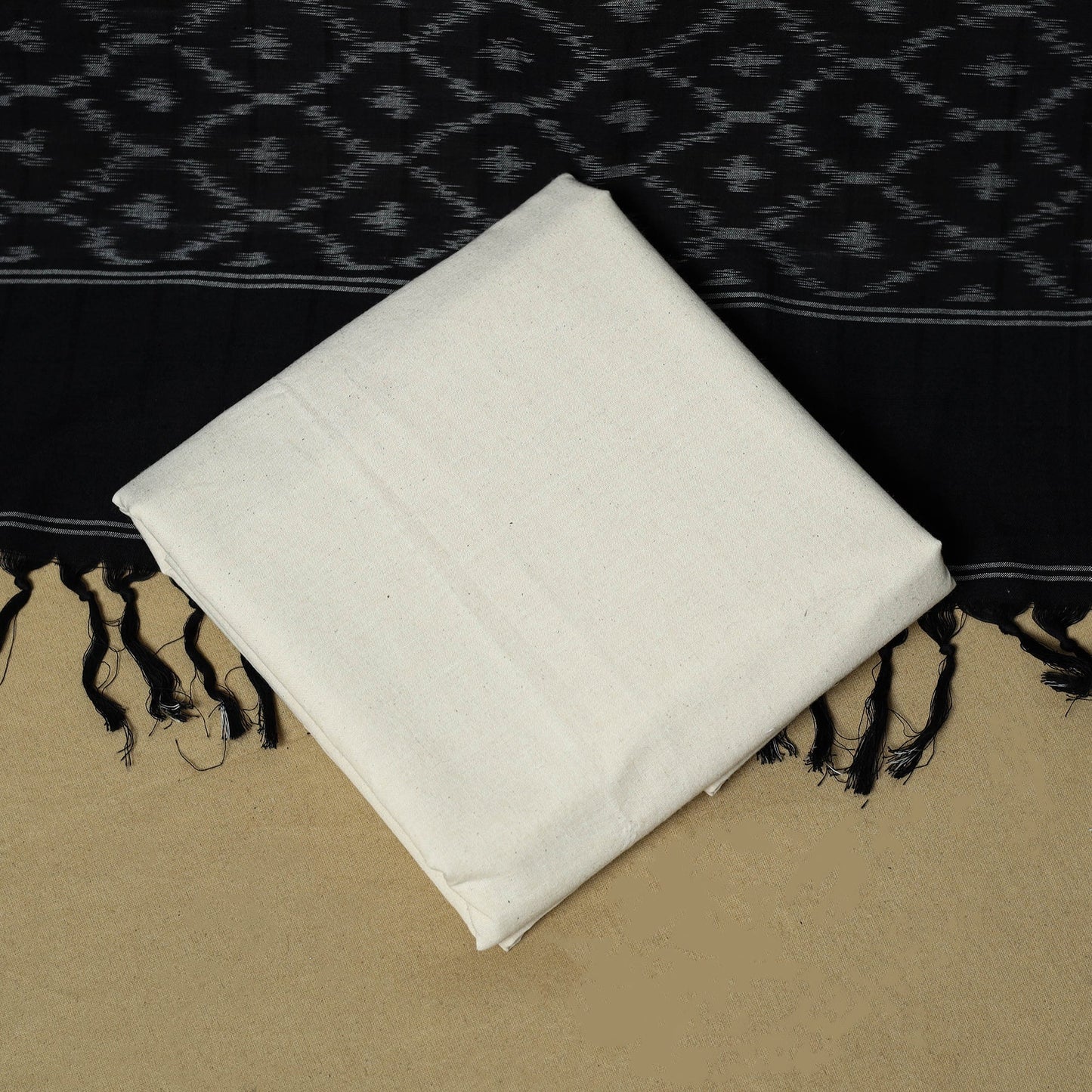 Pochampally ikat handloom cotton 3pc unstitched dress