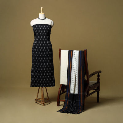 Pochampally ikat handloom cotton 3pc unstitched dress