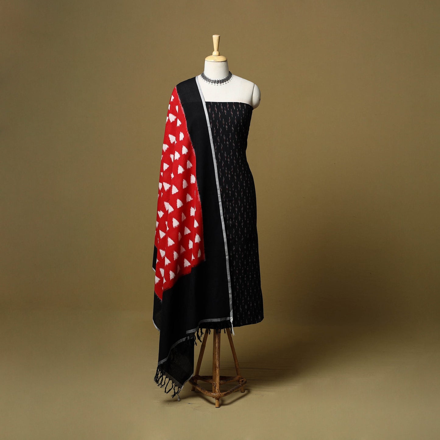 Pochampally ikat handloom cotton 3pc unstitched dress