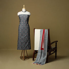 Pochampally ikat handloom cotton 3pc unstitched dress