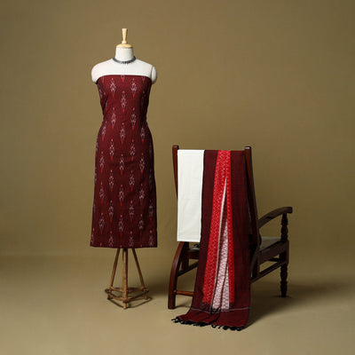 Pochampally ikat handloom cotton 3pc unstitched dress