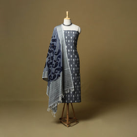 Pochampally ikat handloom cotton 3pc unstitched dress