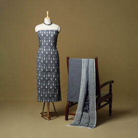 Pochampally ikat handloom cotton 3pc unstitched dress