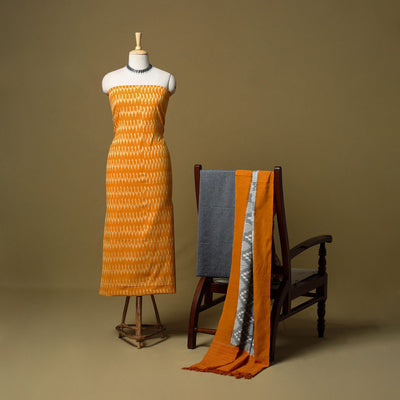 Pochampally ikat handloom cotton 3pc unstitched dress