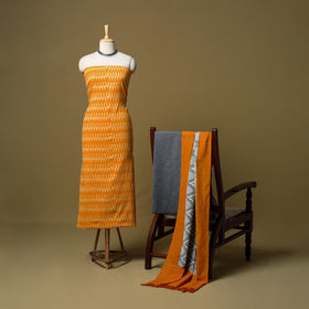 Pochampally ikat handloom cotton 3pc unstitched dress