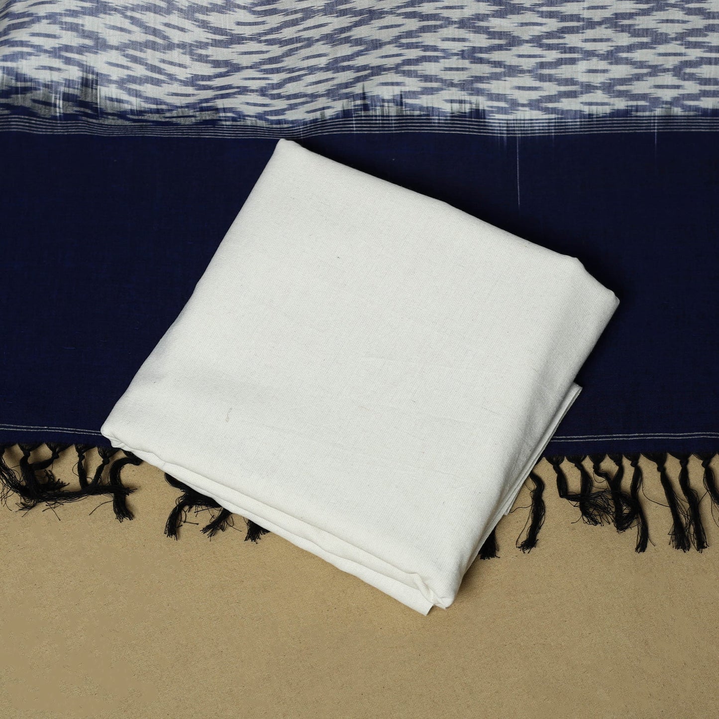 Pochampally ikat handloom cotton 3pc unstitched dress