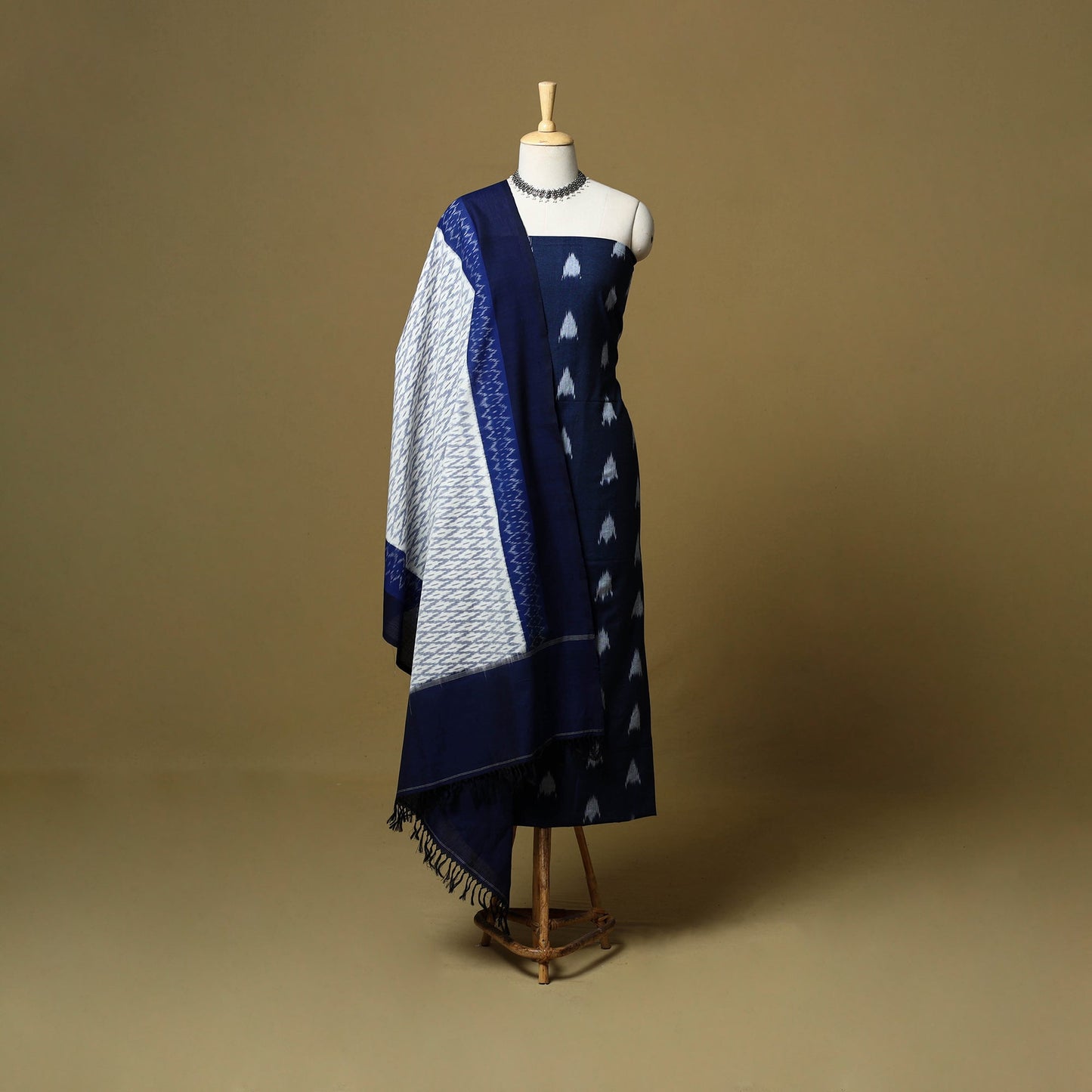 Pochampally ikat handloom cotton 3pc unstitched dress