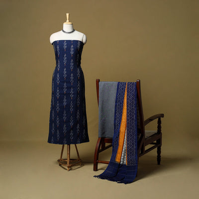 Pochampally ikat handloom cotton 3pc unstitched dress
