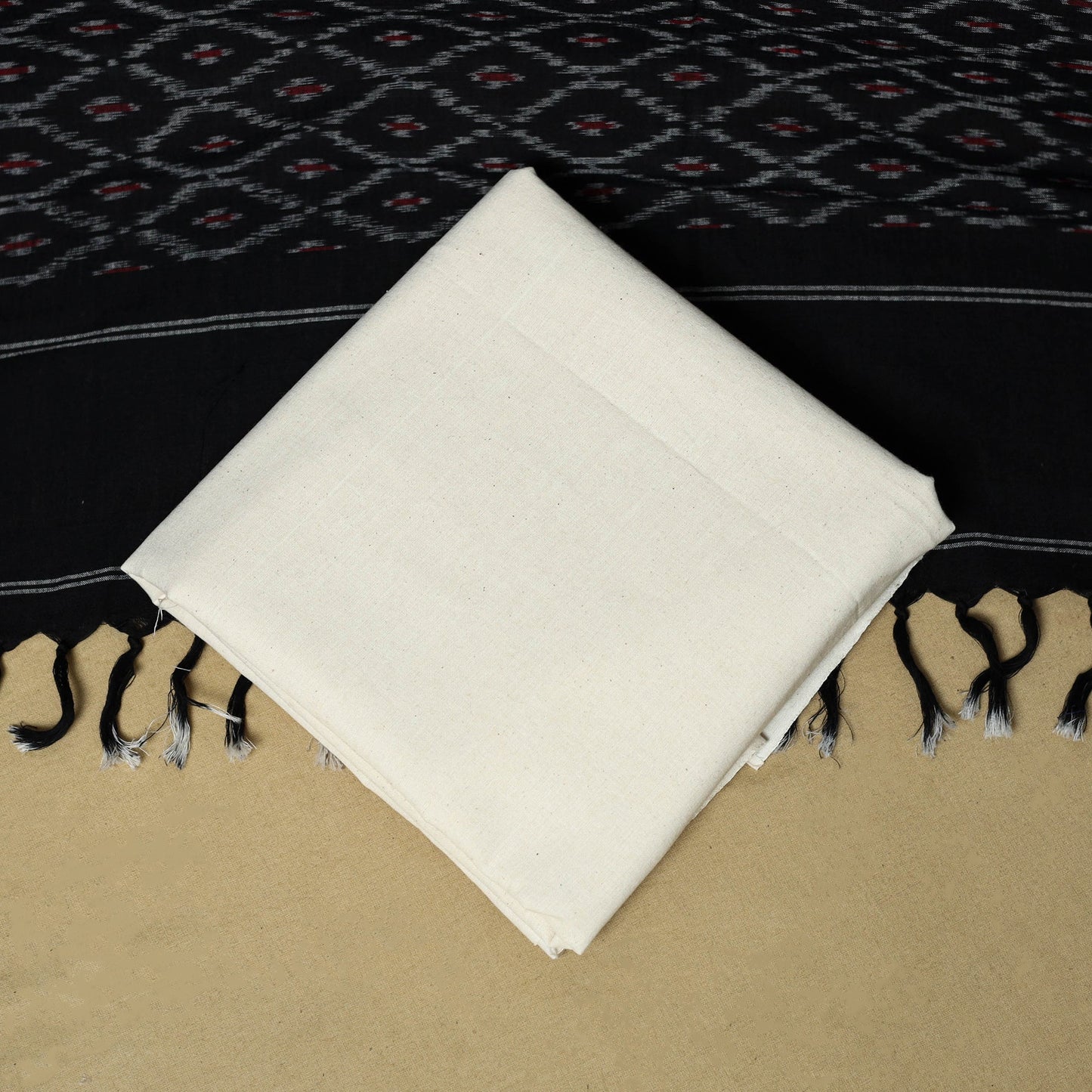 Pochampally ikat handloom cotton 3pc unstitched dress