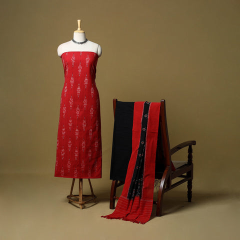 Pochampally ikat handloom cotton 3pc unstitched dress
