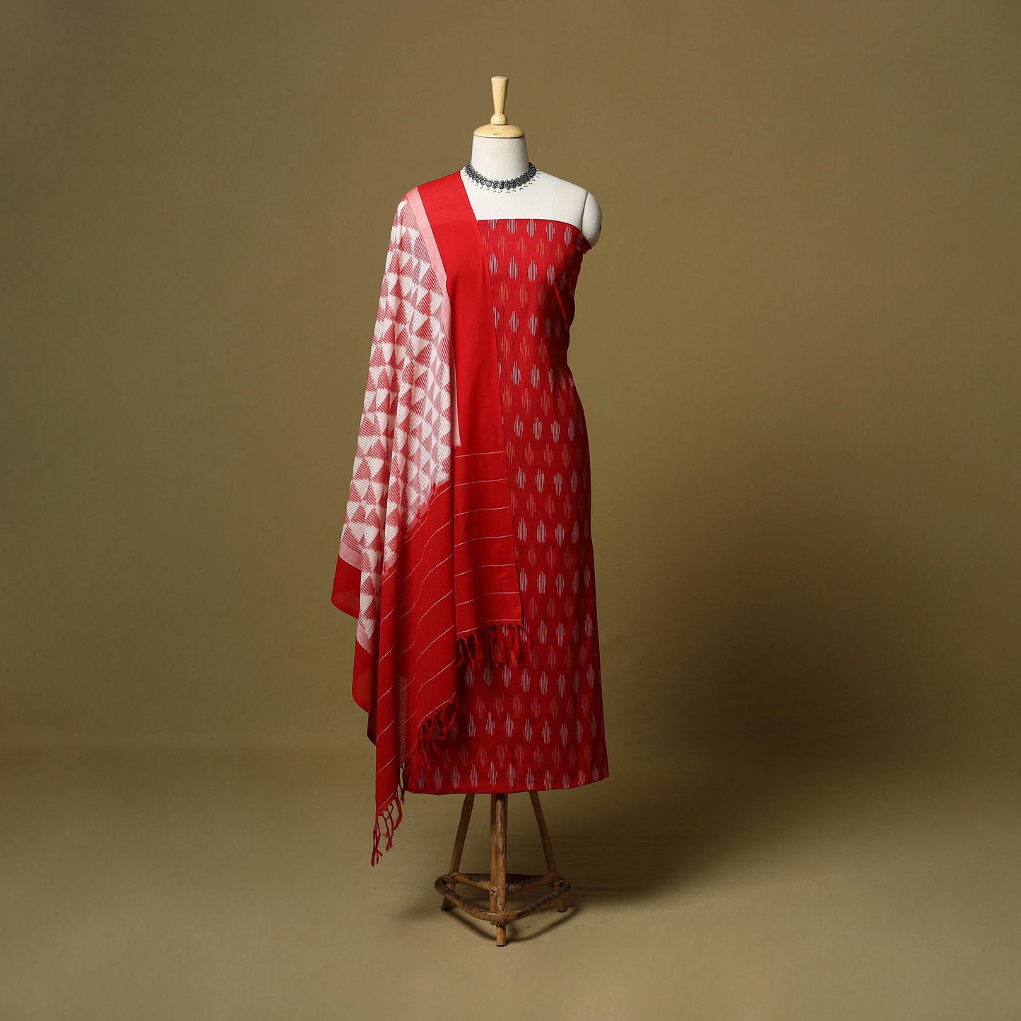 Pochampally ikat handloom cotton 3pc unstitched dress