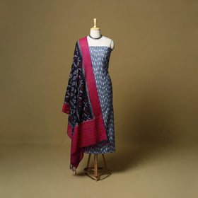 Pochampally ikat handloom cotton 3pc unstitched dress