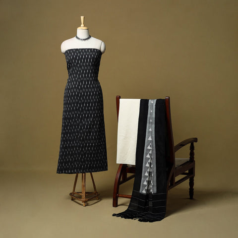Pochampally ikat handloom cotton 3pc unstitched dress