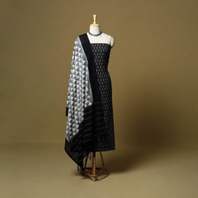 Pochampally ikat handloom cotton 3pc unstitched dress