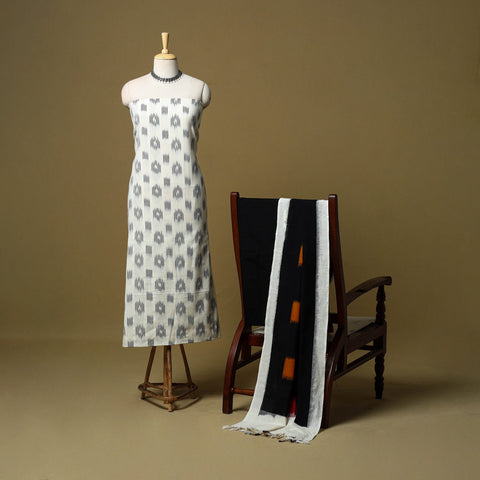 Pochampally ikat handloom cotton 3pc unstitched dress