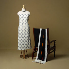 Pochampally ikat handloom cotton 3pc unstitched dress