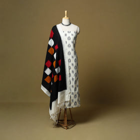 Pochampally ikat handloom cotton 3pc unstitched dress