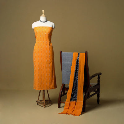 Pochampally ikat handloom cotton 3pc unstitched dress