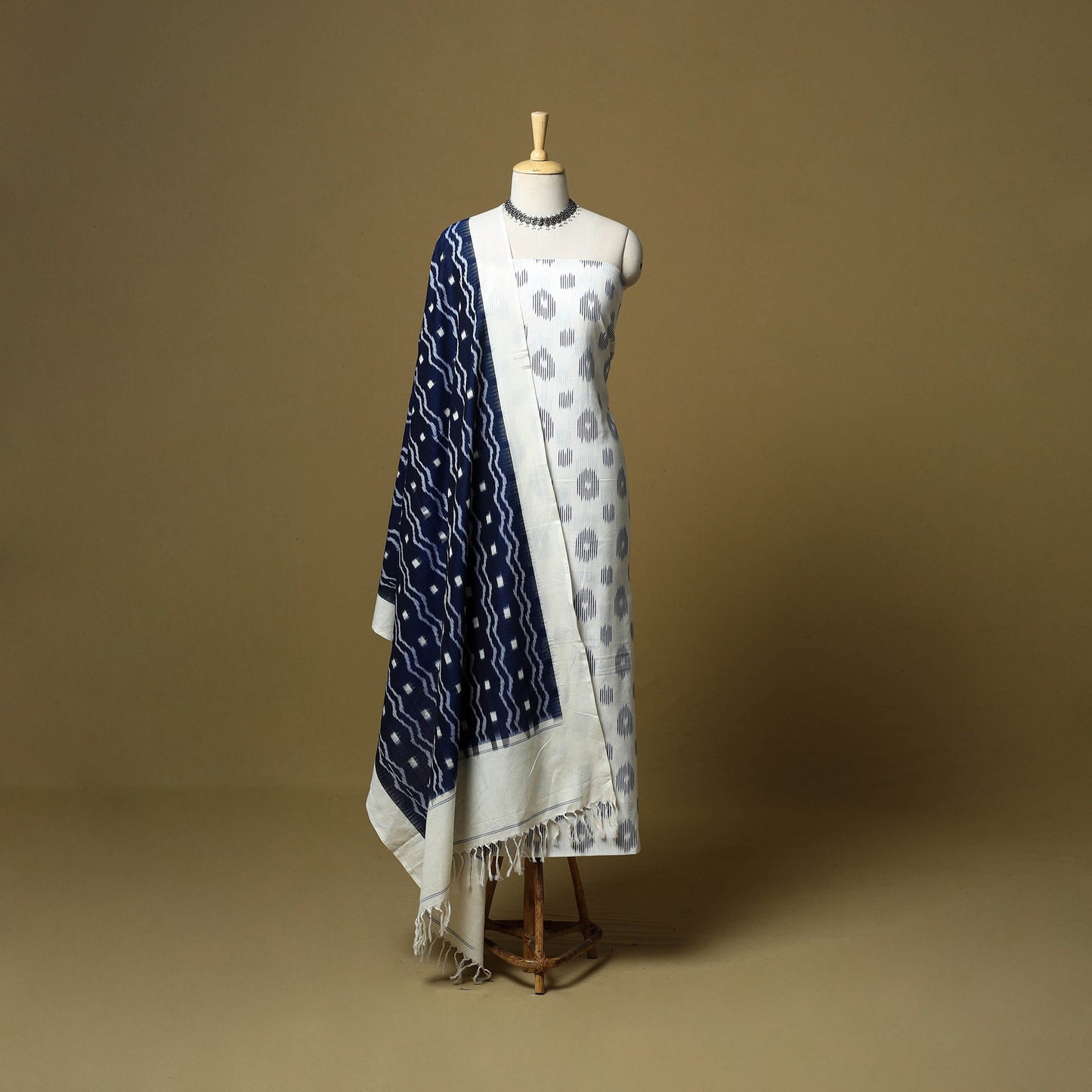 Pochampally ikat handloom cotton 3pc unstitched dress