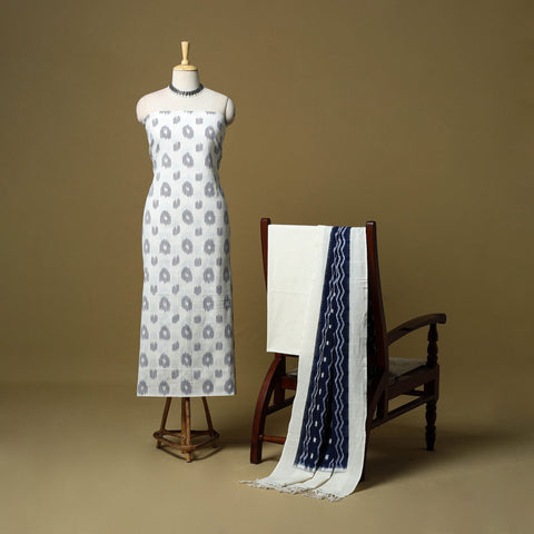 Pochampally ikat handloom cotton 3pc unstitched dress