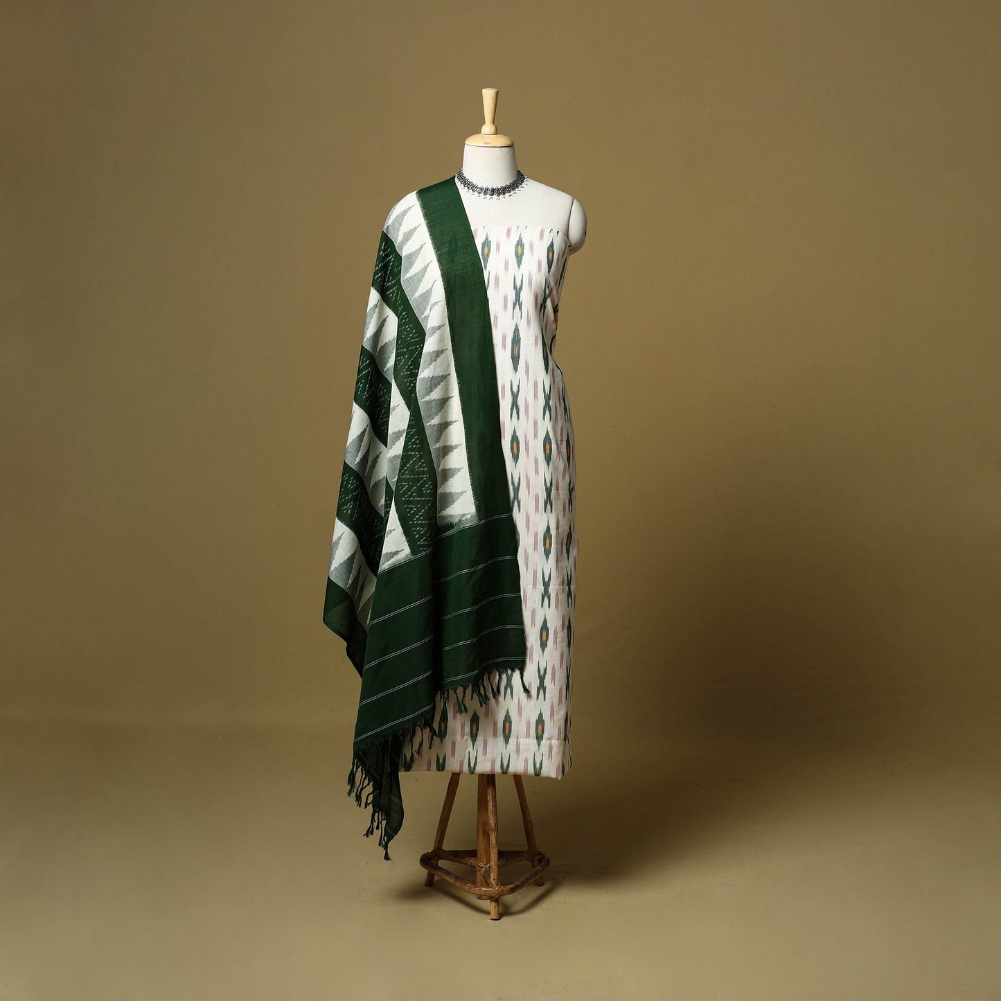 Pochampally ikat handloom cotton 3pc unstitched dress