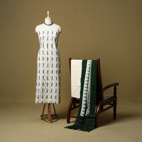 Pochampally ikat handloom cotton 3pc unstitched dress