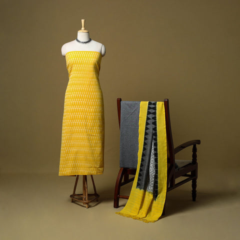 Pochampally ikat handloom cotton 3pc unstitched dress