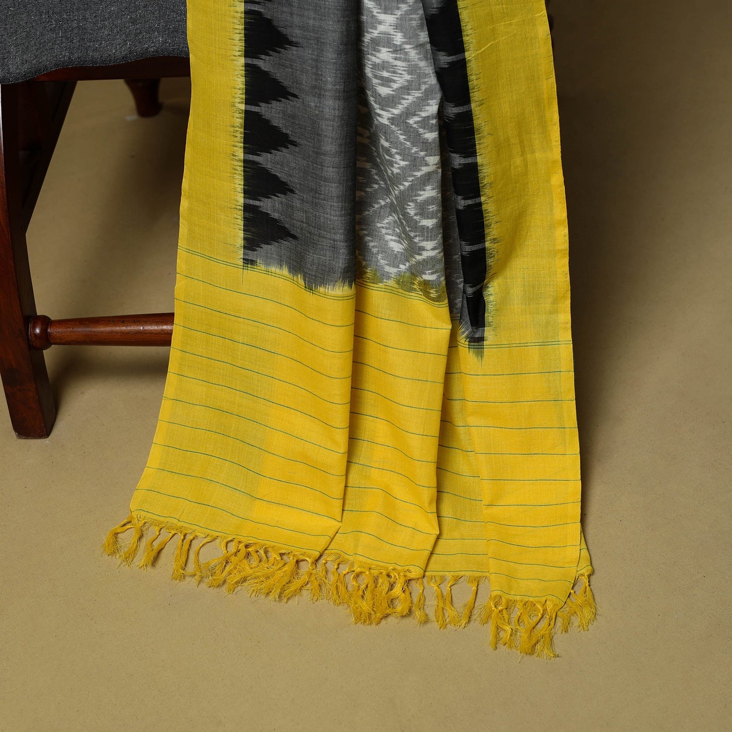 Pochampally ikat handloom cotton 3pc unstitched dress