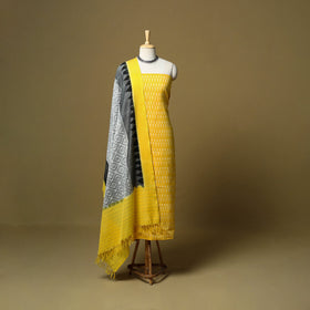 Pochampally ikat handloom cotton 3pc unstitched dress